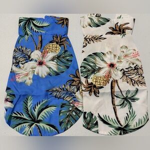 🥳 2 for $15 🥳 2 pk Floral Hawaiian Shirt Pineapple Palm Tree Beach Cat Dog Sz L